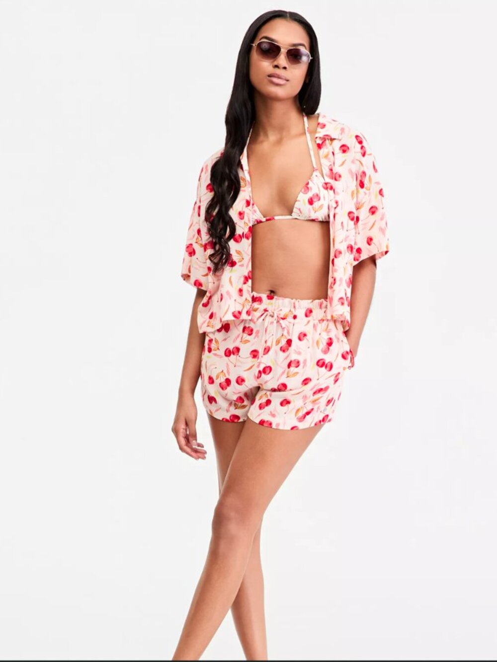 Roxy Women's Cherry Printed Swim Cover-Up Shorts